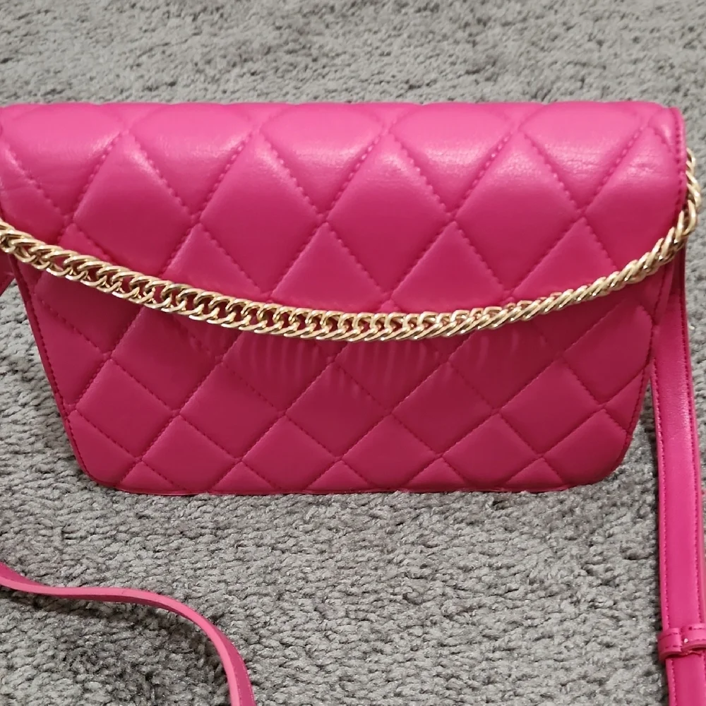 Forever 21 Pink Quilted Shoulder Bag/Purse With Adjustable Straps | One Size - Picture 11 of 11